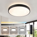 Brilagi - Dimbare LED-plafondlamp GLASS POOL DOUBLE LED/48W/230V 3000-6000K 40 cm zwart + afstandsbediening