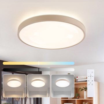 Brilagi - Dimbare LED-plafondlamp GLASS POOL DOUBLE LED/60W/230V 3000-6000K 50 cm beige + afstandsbediening