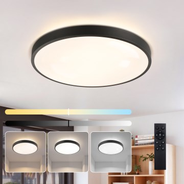 Brilagi - Dimbare LED-plafondlamp GLASS POOL DOUBLE LED/60W/230V 3000-6000K 50 cm zwart + afstandsbediening