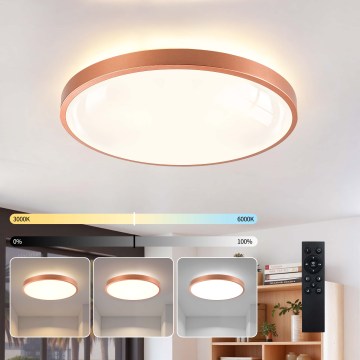 BRILAGI - Dimbare LED-plafondlamp GLASS POOL DOUBLE LED/60W/230V Ø 50 cm koperen + afstandsbediening