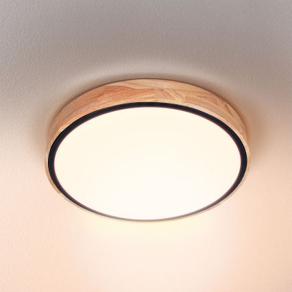 Brilagi - Dimbare LED plafondlamp GLORIA LED/48W/230V 3000-6500K eiken diameter 40 cm + afstandsbediening