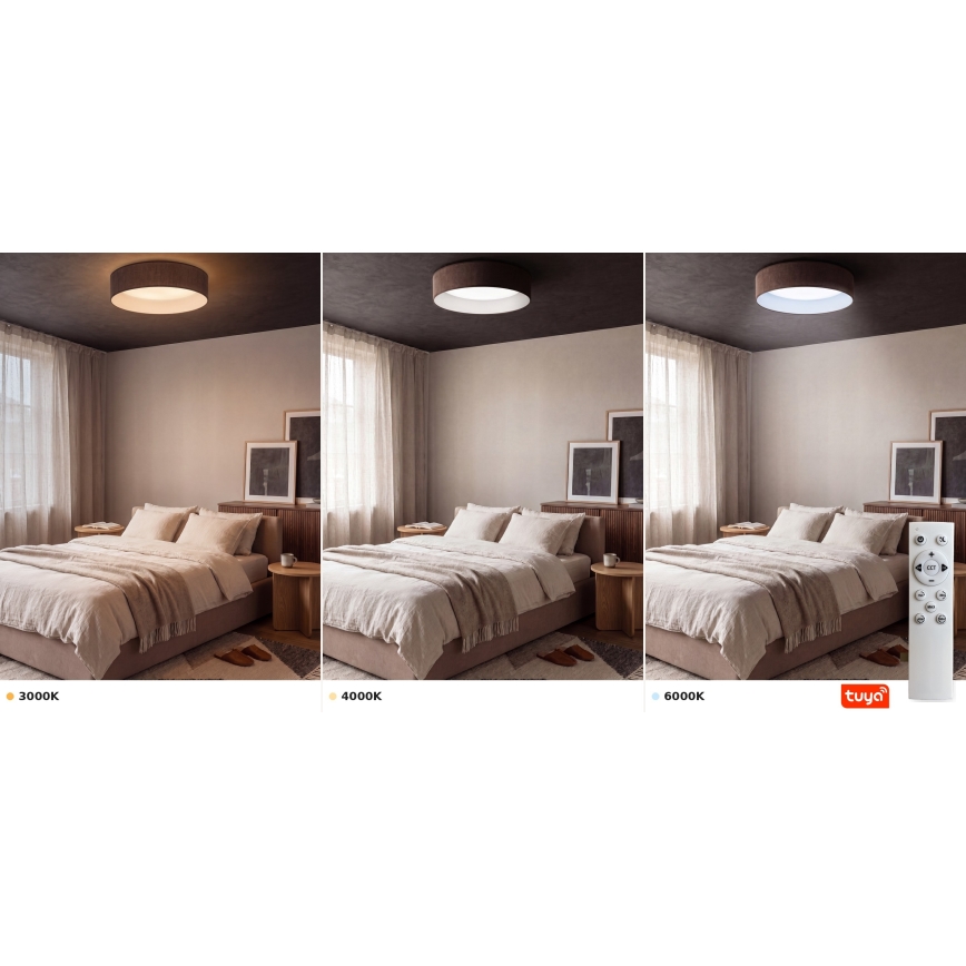 Brilagi - Dimbare LED-plafondlamp VELVET SMARTIX STARS LED/36W/230V 3000-6000K diam. 55 cm bruin Wi-Fi Tuya Beacon + afstandsbediening