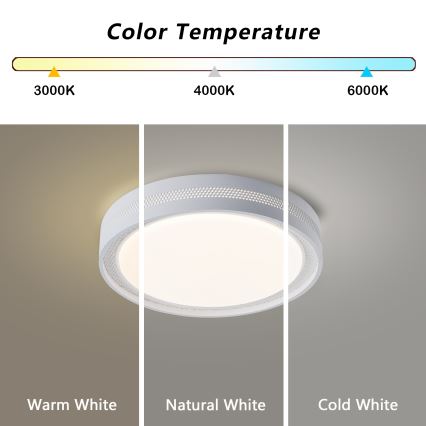 Brilagi - LED dimbare plafondlamp KREON LED/54W/230V 3000-6000K wit Ø 38 cm + afstandsbediening