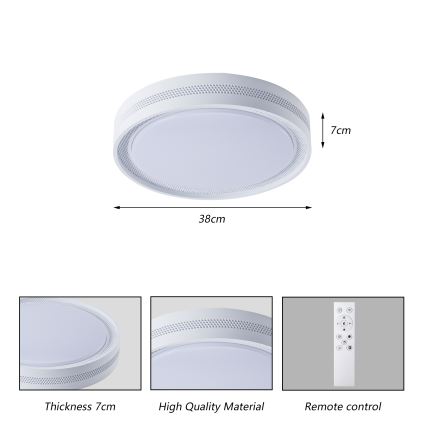 Brilagi - LED dimbare plafondlamp KREON LED/54W/230V 3000-6000K wit Ø 38 cm + afstandsbediening