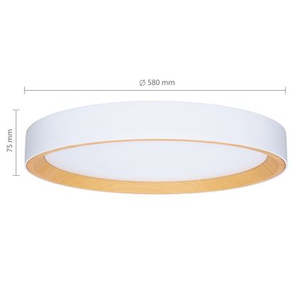 Brilagi - Dimbare LED-plafondlamp LARIOS LED/72W/230V 3000-6500K wit Ø 59 cm + afstandsbediening