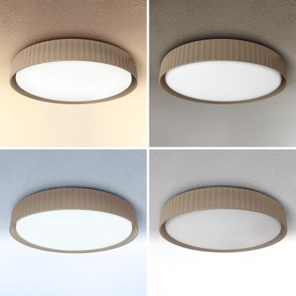 Brilagi - LED-dimbare plafondlamp LUCIA LED/48W/230V 3000-6500K Ø 41 cm bruin + afstandsbediening