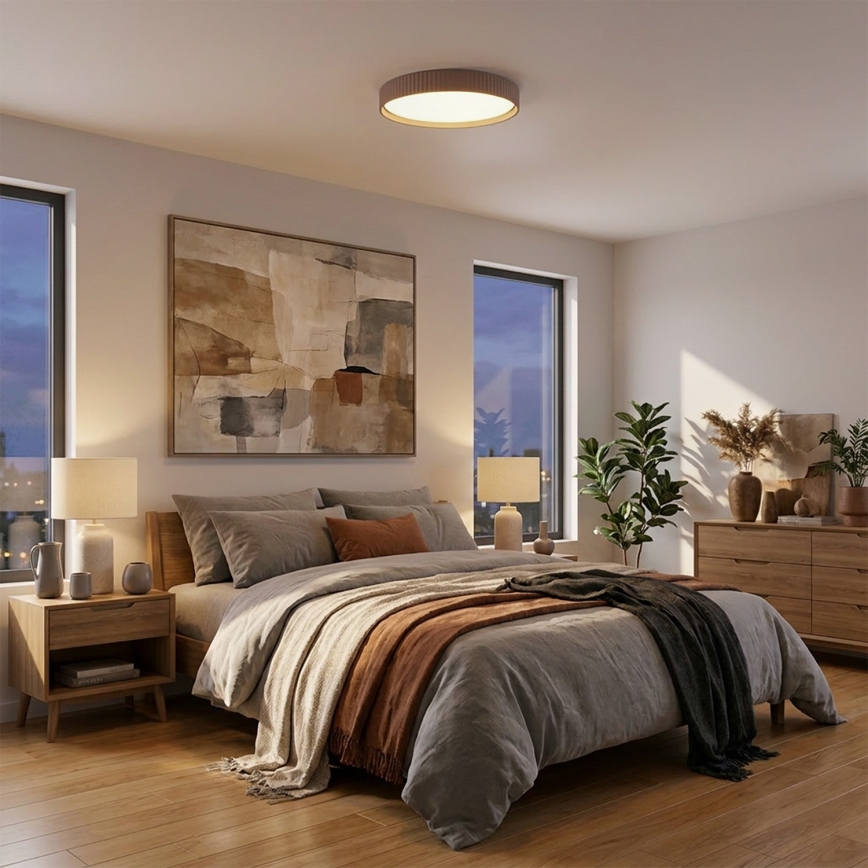 Brilagi - Dimbare LED-plafondlamp LUCIA LED/60W/230V 3000-6500K Ø 59 cm bruin + afstandsbediening