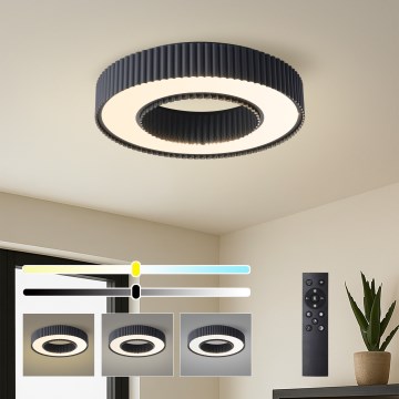 Brilagi - dimbare LED-plafondlamp LUMIX LED/48W/230V 3000-6000K zwart Ø 50 cm + afstandsbediening