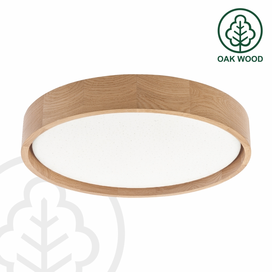 Brilagi - LED dimbare plafondlamp MANAROLA SMART STARS LED/24W/230V 3000-6000K Wi-Fi Tuya Beacon Ø 41 cm eiken + afstandsbediening