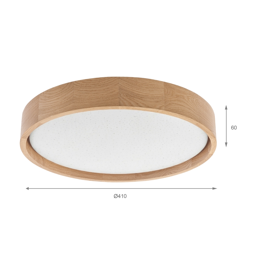 Brilagi - LED dimbare plafondlamp MANAROLA SMART STARS LED/24W/230V 3000-6000K Wi-Fi Tuya Beacon Ø 41 cm eiken + afstandsbediening