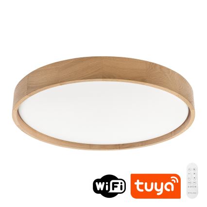 Brilagi - LED dimbare plafondlamp MANAROLA SMART LED/36W/230V 3000-6000K Wi-Fi Tuya Beacon Ø 51 cm eiken + afstandsbediening