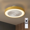 Brilagi - Dimbare LED-plafondlamp met ventilator LED/38W/230V 3000-6500K 3000-6500K Ø 50 cm goudkleurig + afstandsbediening