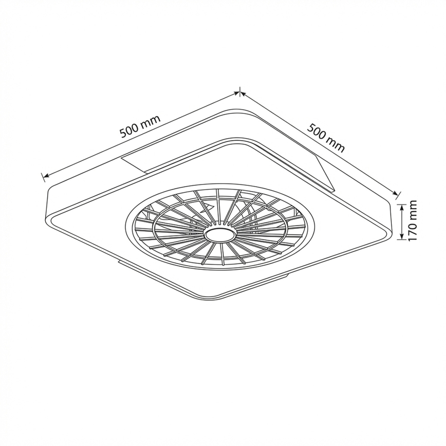 Brilagi - LED dimbare plafondlamp met ventilator LED/38W/230V 3000-6500K 50x50 cm wit/eiken + afstandsbediening
