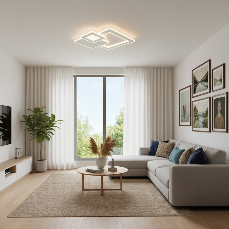 Brilagi - Dimbare LED plafondlamp MODERN LED/93W/230V 3000-6000K 48,5x48,5 cm + afstandsbediening