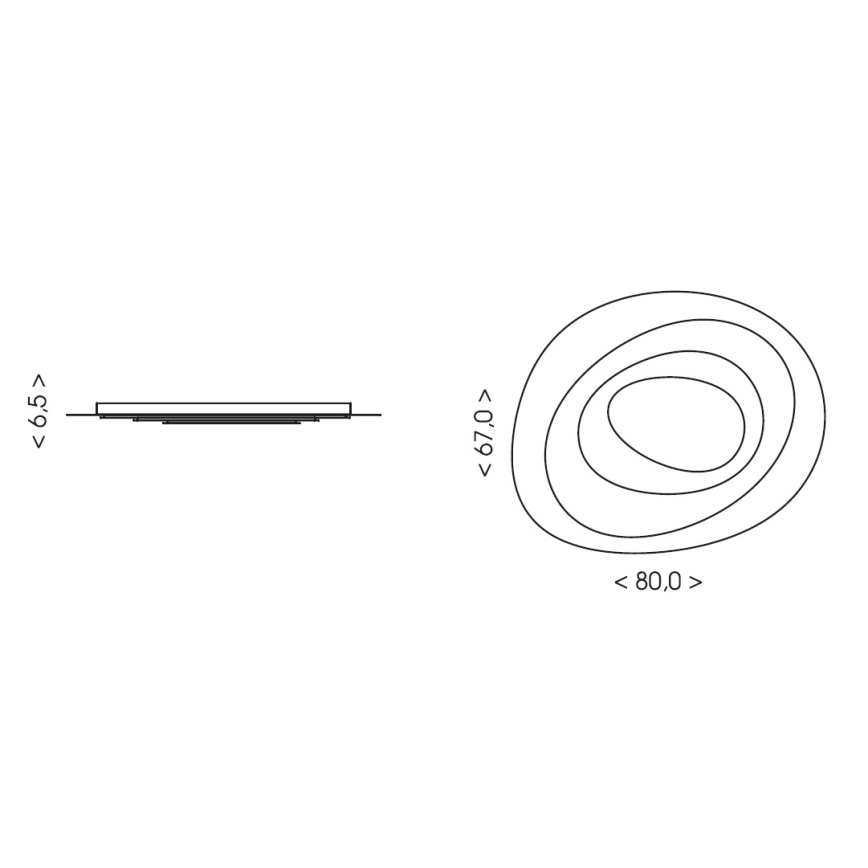 Brilagi - LED-dimbare plafondlamp MODERN MAXI LED/87W/230V 3000-6000K 67x80 cm + afstandsbediening