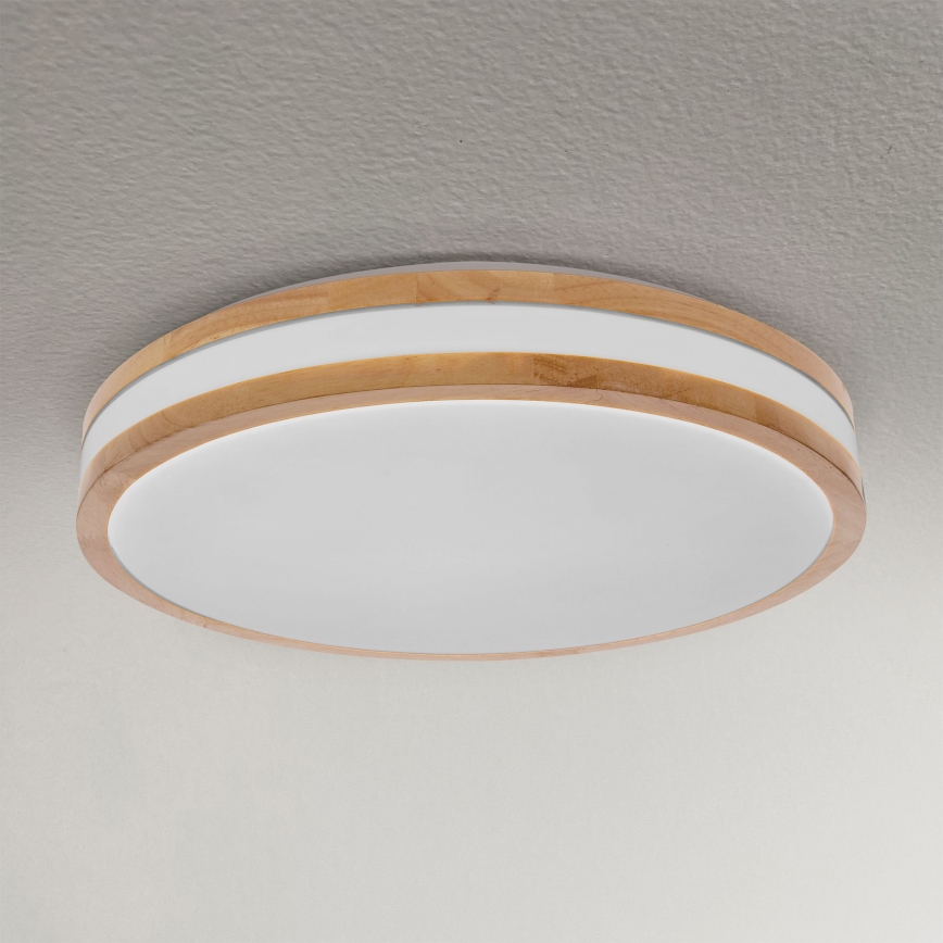 Brilagi - Dimbare LED plafondlamp MOLINA LED/48W/230V 3000-6500K eiken diameter 38 cm + afstandsbediening