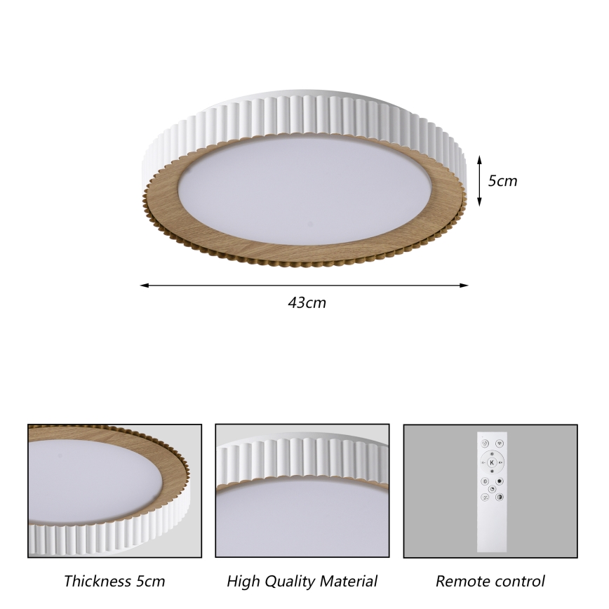Brilagi - Dimbare LED-plafondlamp NEXO LED/48W/230V 3000-6000K wit Ø 43 cm + afstandsbediening