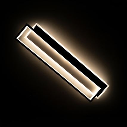 BRILAGI - LED dimbare plafondlamp OUTLINE LED/66W/230V 3000-6000K 15x60 cm wit/zwart + afstandsbediening