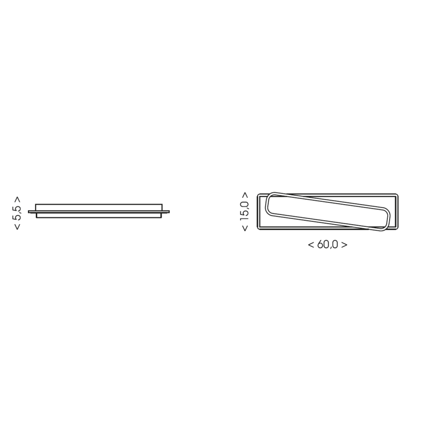 Brilagi - LED dimbare plafondlamp OUTLINE LED/66W/230V 3000-6000K 15x60 cm wit/zwart + afstandsbediening