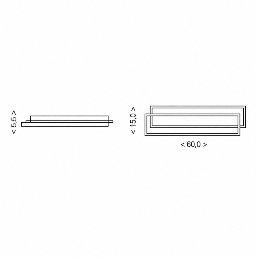 BRILAGI - LED dimbare plafondlamp OUTLINE LED/66W/230V 3000-6000K 15x60 cm wit/zwart + afstandsbediening