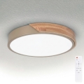 BRILAGI - Dimbare LED-plafondlamp PILANA LED/48W/230V 3000-6500K eiken/beige Ø 40 cm + afstandsbediening