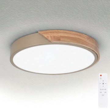 BRILAGI - Dimbare LED-plafondlamp PILANA LED/48W/230V 3000-6500K eiken/beige Ø 40 cm + afstandsbediening