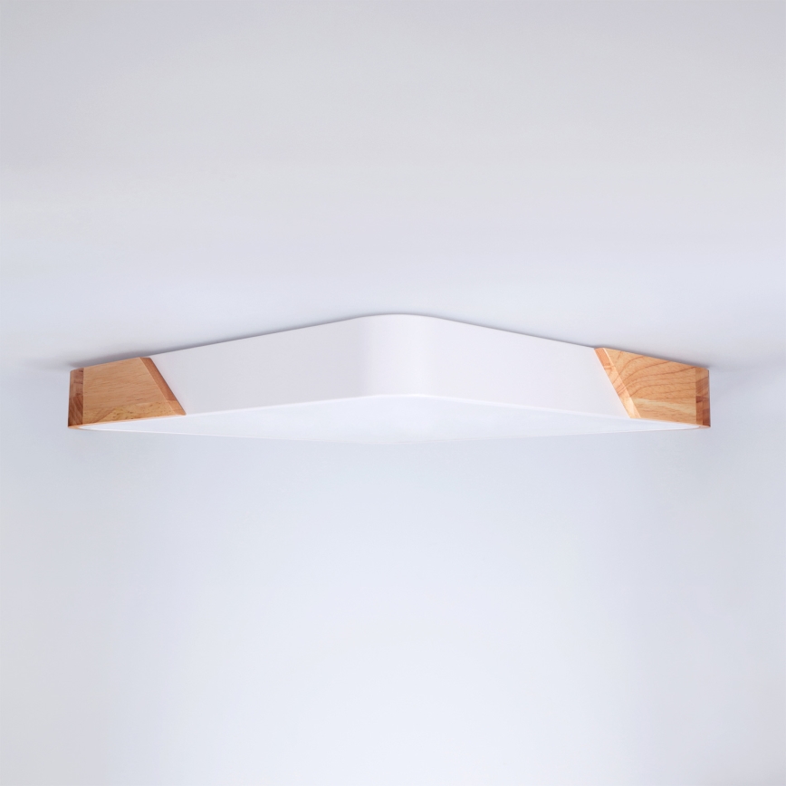 Brilagi - Dimbare LED-plafondlamp PILANA LED/48W/230V 3000-6500K eiken/wit 42x42 cm + afstandsbediening
