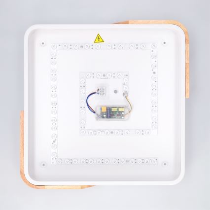 Brilagi - Dimbare LED-plafondlamp PILANA LED/48W/230V 3000-6500K eiken/wit 42x42 cm + afstandsbediening