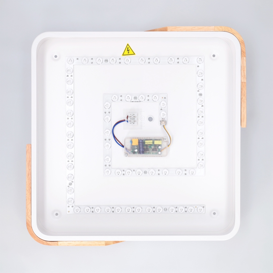 Brilagi - Dimbare LED-plafondlamp PILANA LED/48W/230V 3000-6500K eiken/wit 42x42 cm + afstandsbediening