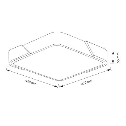 Brilagi - Dimbare LED-plafondlamp PILANA LED/48W/230V 3000-6500K eiken/wit 42x42 cm + afstandsbediening