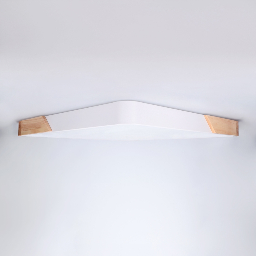 Brilagi - Dimbare LED-plafondlamp PILANA LED/60W/230V 3000-6500K eiken/wit 56x56 cm + afstandsbediening