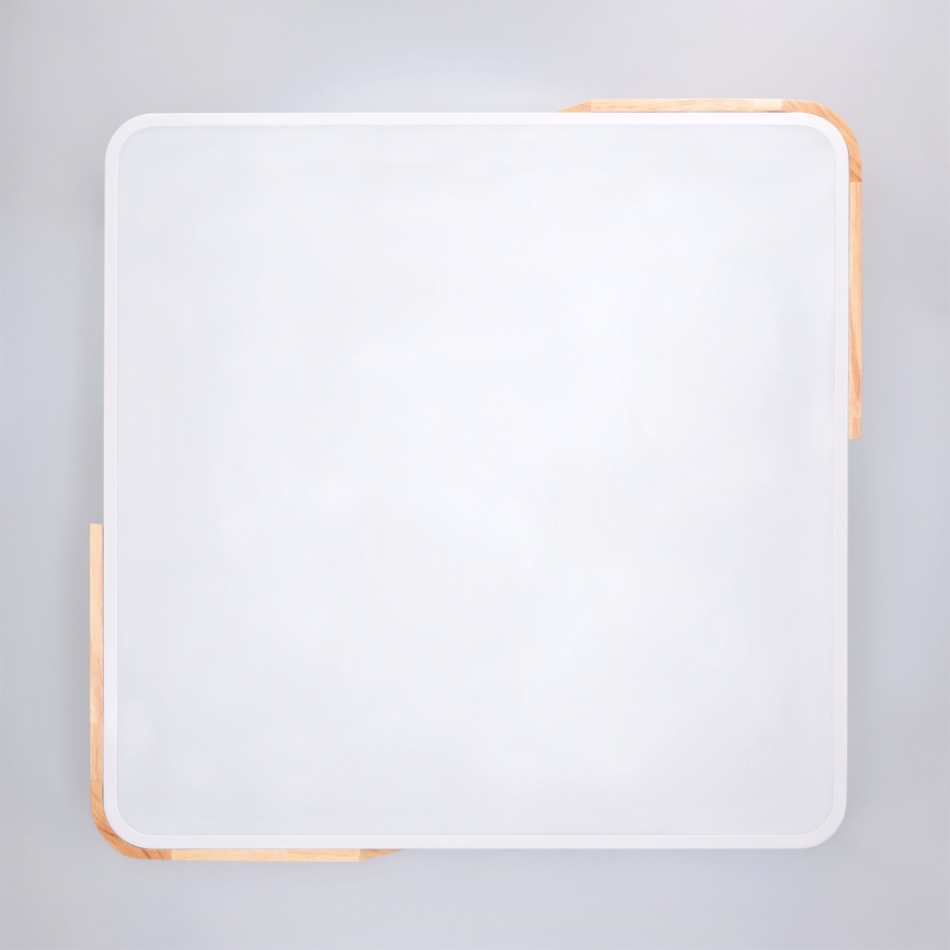 Brilagi - Dimbare LED-plafondlamp PILANA LED/60W/230V 3000-6500K eiken/wit 56x56 cm + afstandsbediening