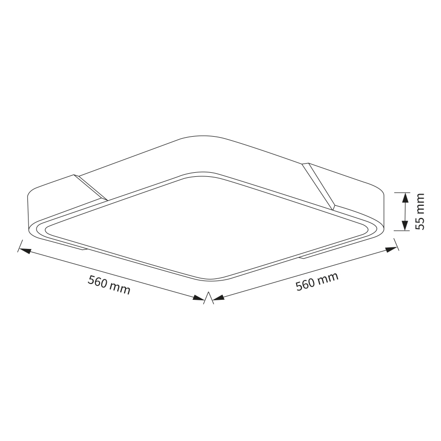 Brilagi - Dimbare LED-plafondlamp PILANA LED/60W/230V 3000-6500K eiken/wit 56x56 cm + afstandsbediening