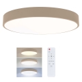 Brilagi - dimbare LED-plafondlamp POOL, 50W/230V, 3000–6000K, Ø 40 cm, beige + afstandsbediening