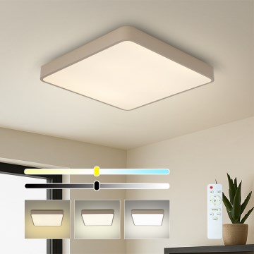 Brilagi - dimbare LED-plafondlamp POOL LED/36W/230V 3000-6000K 40x40 cm beige + afstandsbediening