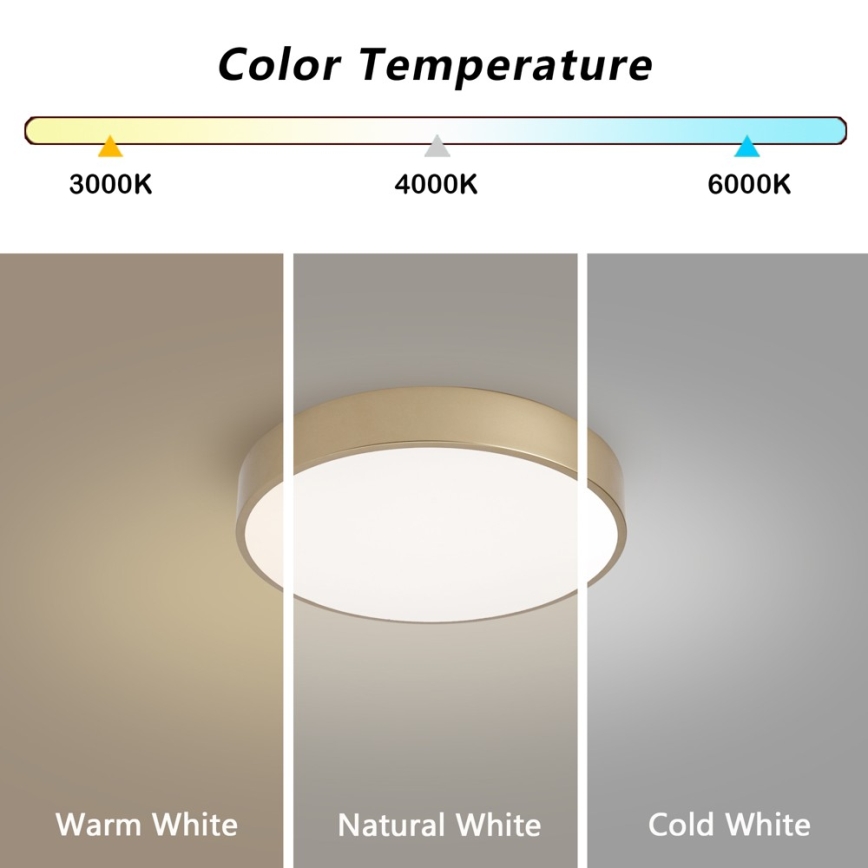 Brilagi - LED dimbare plafondlamp POOL LED/36W/230V 3000-6000K pr. 30 cm goud + afstandsbediening