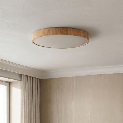 Brilagi - dimbare LED-plafondlamp POOL LED/50W/230V 3000-6000K Ø 40 cm houtdecor + afstandsbediening