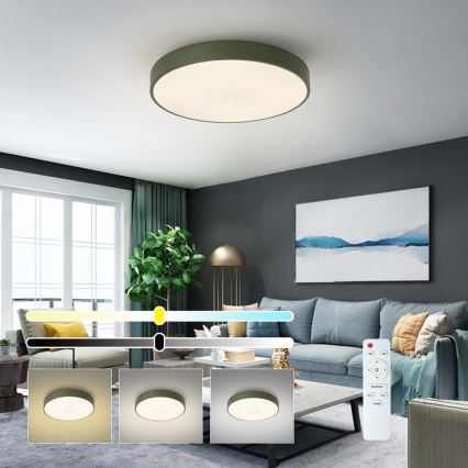 Brilagi - LED-dimbare plafondlamp POOL LED/60W/230V 3000-6000K Ø 50 cm groen + afstandsbediening