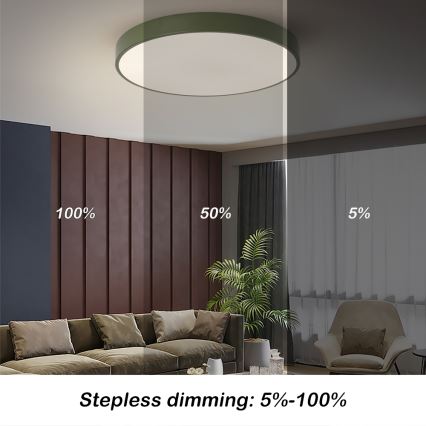 Brilagi - Dimbare LED-plafondlamp POOL LED/60W/230V 3000-6000K Ø 60 cm groen + afstandsbediening