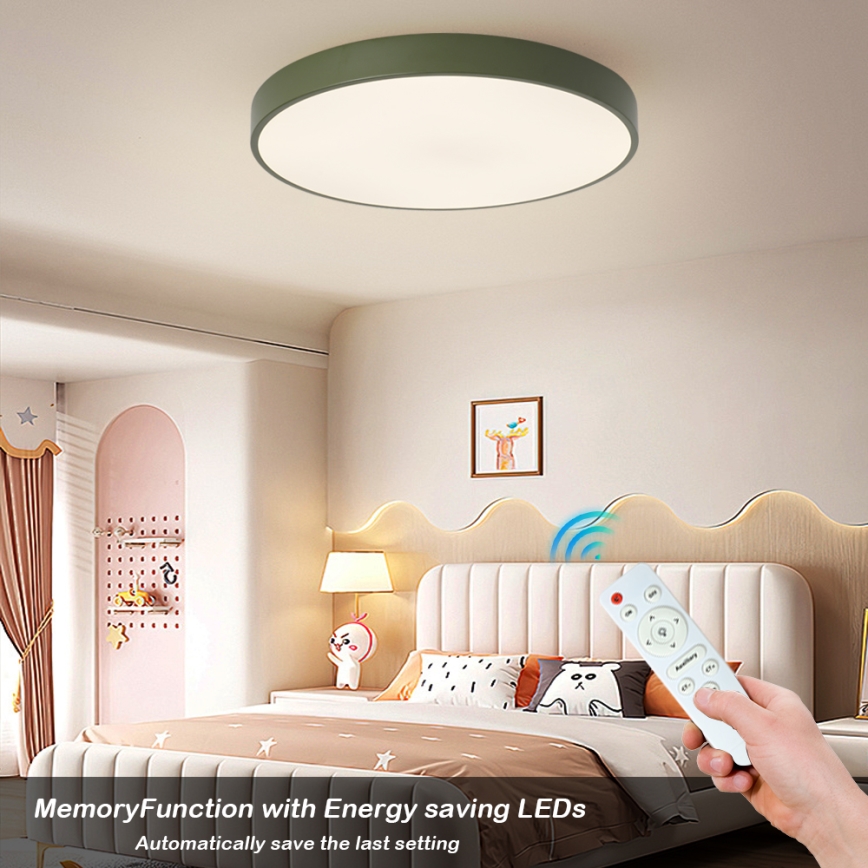 Brilagi - Dimbare LED-plafondlamp POOL LED/60W/230V 3000-6000K Ø 60 cm groen + afstandsbediening
