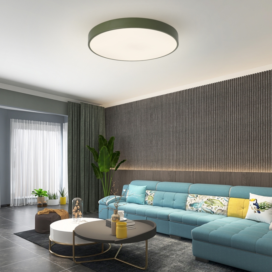 Brilagi - Dimbare LED-plafondlamp POOL LED/60W/230V 3000-6000K Ø 60 cm groen + afstandsbediening