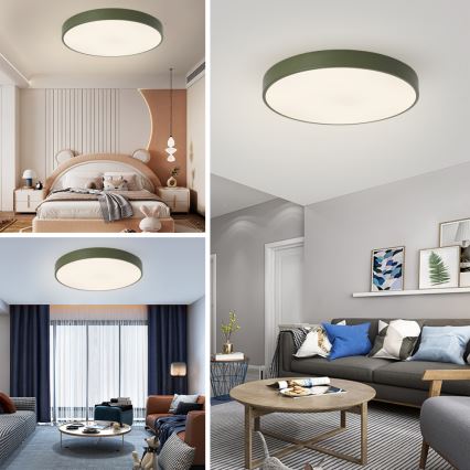 Brilagi - Dimbare LED-plafondlamp POOL LED/60W/230V 3000-6000K Ø 60 cm groen + afstandsbediening