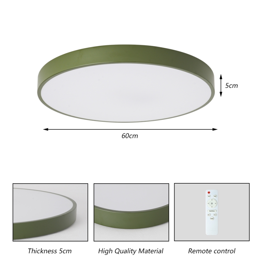 Brilagi - Dimbare LED-plafondlamp POOL LED/60W/230V 3000-6000K Ø 60 cm groen + afstandsbediening