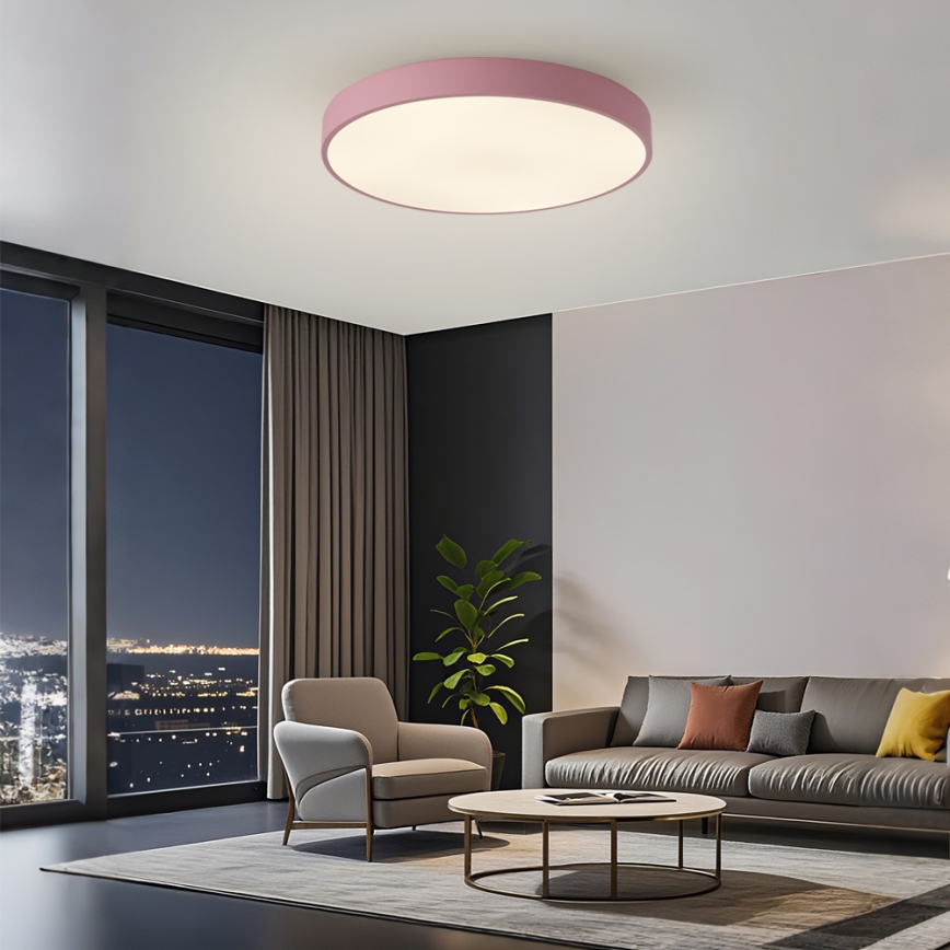 Brilagi - LED dimbare plafondlamp POOL LED/60W/230V 3000-6000K Ø 60 cm roze + afstandsbediening