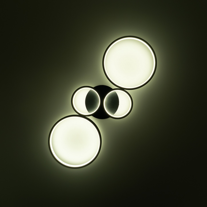 Brilagi - Dimbare LED-plafondlamp RINGO LED/34W/230V 3000-6000K 28x78 cm zwart + afstandsbediening