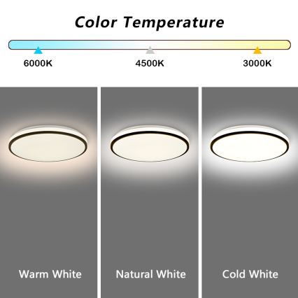 Brilagi - Dimbare LED SMART plafondlamp 24W/230V Ø 38 cm 3000–6000K Wi‑Fi Tuya Beacon + afstandsbediening