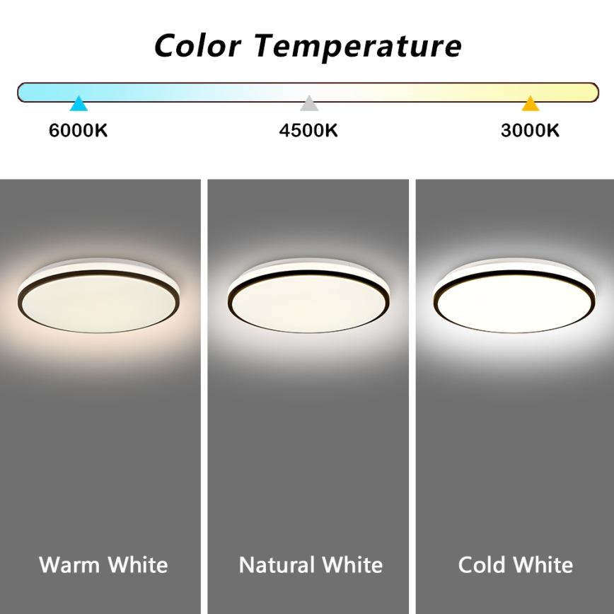 Brilagi - Dimbare LED SMART plafondlamp 24W/230V Ø 38 cm 3000–6000K Wi‑Fi Tuya Beacon + afstandsbediening