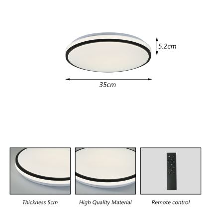 Brilagi - Dimbare LED SMART plafondlamp 24W/230V Ø 38 cm 3000–6000K Wi‑Fi Tuya Beacon + afstandsbediening