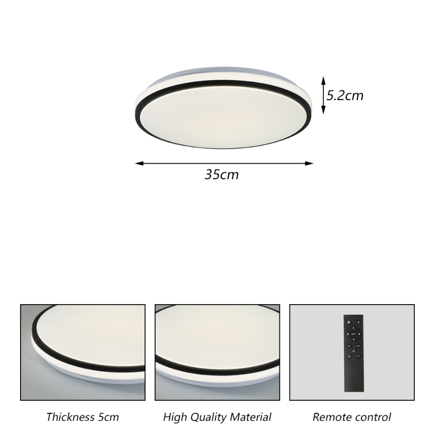 Brilagi - Dimbare LED SMART plafondlamp 24W/230V Ø 38 cm 3000–6000K Wi‑Fi Tuya Beacon + afstandsbediening