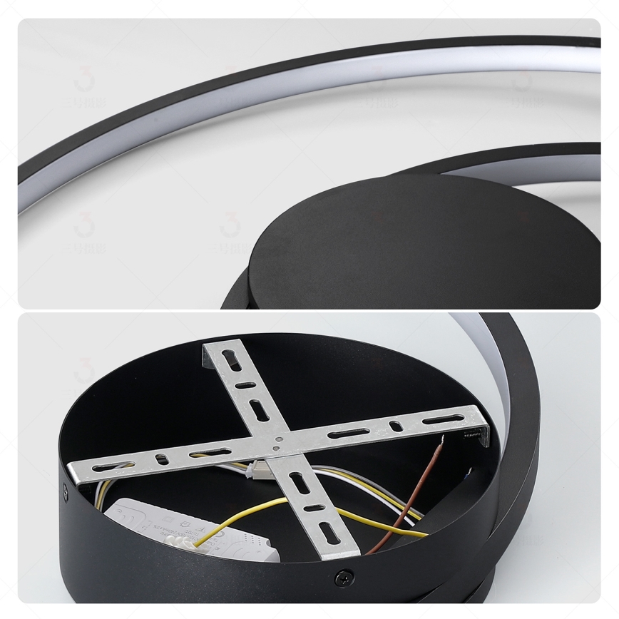 Brilagi - Dimbare LED-plafondlamp TWISTER LED/75W/230V 3000-6000K Ø 70 cm zwart + afstandsbediening